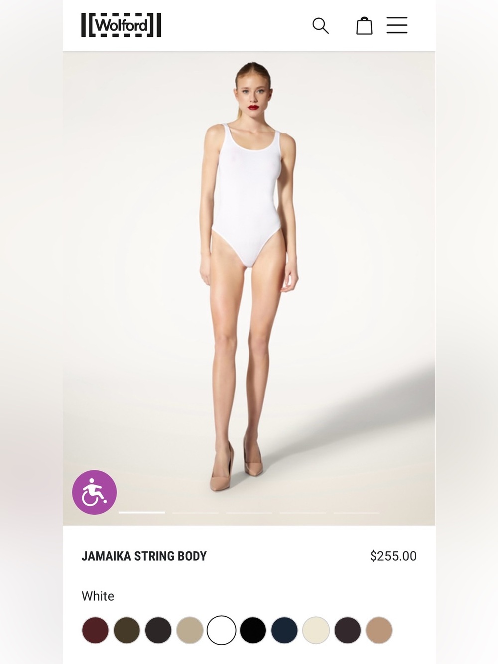 NWT Wolford Jamaika String Body – White size S